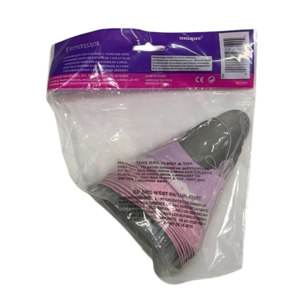 Unique brand pack of 8 tiara themed party hats brand new in package never opened